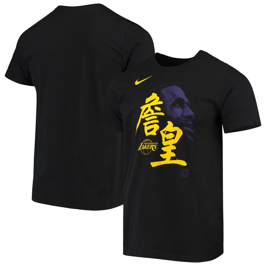 2020 NBA Men LeBron James Los Angeles Lakers Nike Chinese New Year Player TShirt  Black->nba t-shirts->Sports Accessory